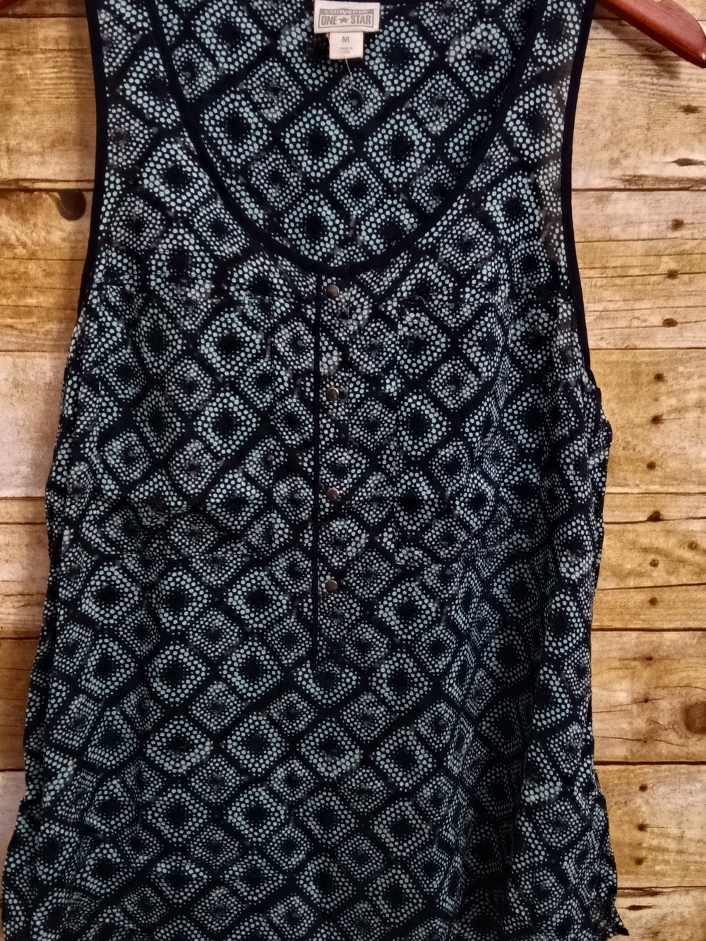 Converse Dark Navy and Teal Geometric Sleeveless Tunic